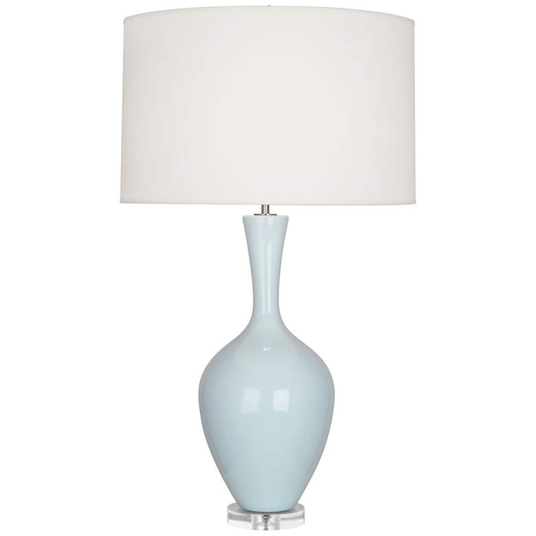 Image 1 Robert Abbey Ceramic Baby Blue Audrey Table Lamp