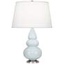 Robert Abbey Ceramic Baby Blue Small Triple Gourd Accent Lamp