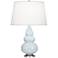 Robert Abbey Ceramic Baby Blue Small Triple Gourd Accent Lamp
