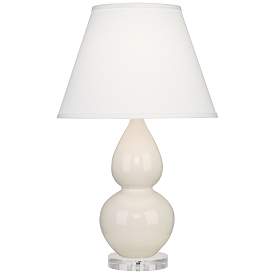 Image1 of Robert Abbey Ceramic Bone Small Double Gourd Accent Lamp Lucite Base