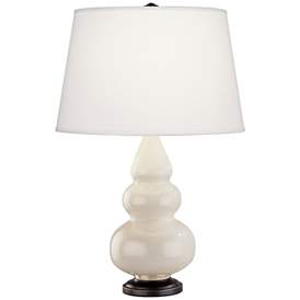 Image1 of Robert Abbey Ceramic Bone Small Triple Gourd Accent Lamp