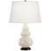 Robert Abbey Ceramic Bone Small Triple Gourd Accent Lamp