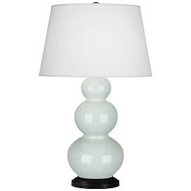 Image1 of Robert Abbey Ceramic Celadon Triple Gourd Table Lamp
