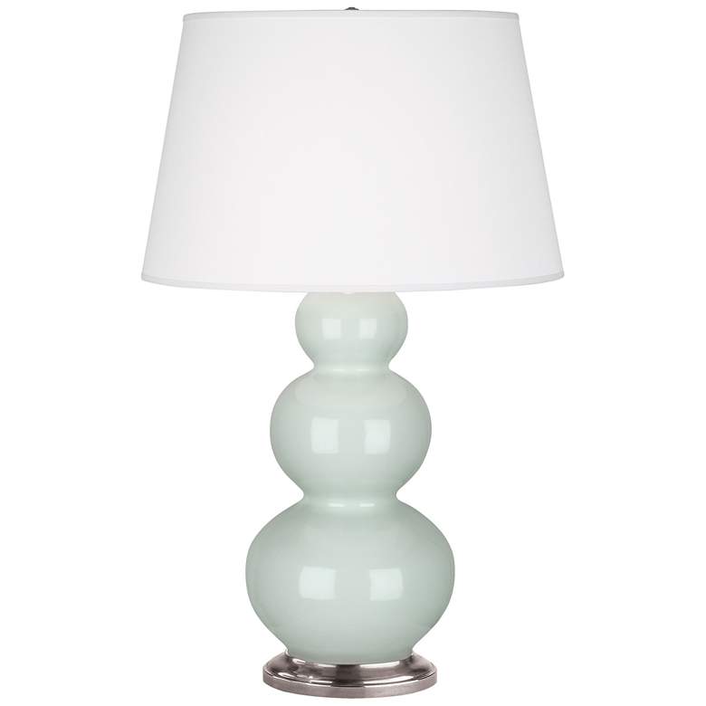 Image 1 Robert Abbey Ceramic Celadon Triple Gourd Table Lamp