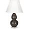 Robert Abbey Ceramic Coffee Small Double Gourd Accent Lamp