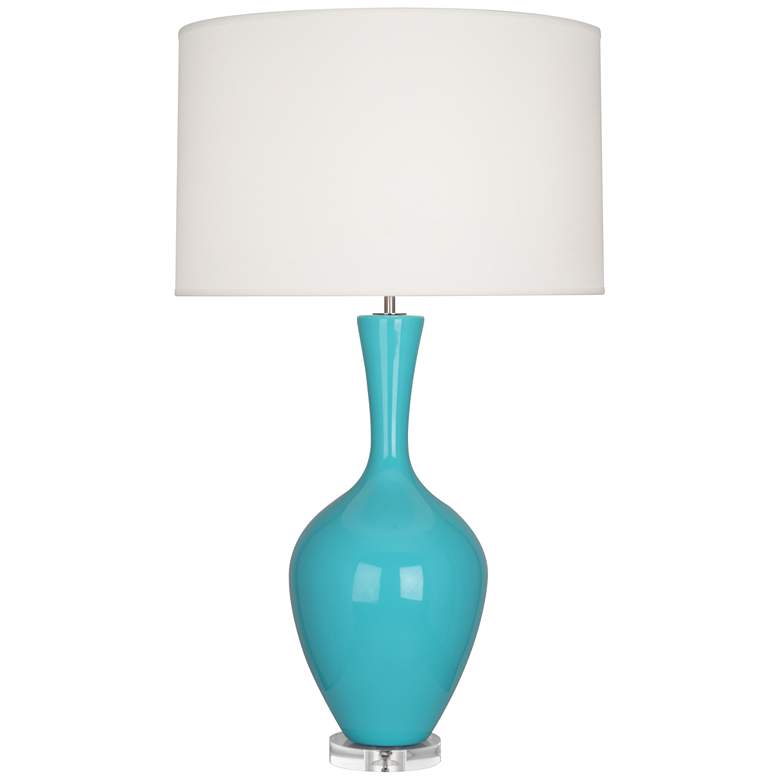 Image 1 Robert Abbey Ceramic Egg Blue Audrey Table Lamp