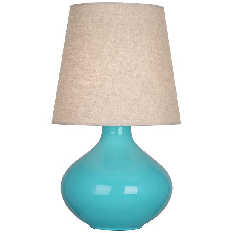 Image 1 Robert Abbey Ceramic Egg Blue June Table Lamp