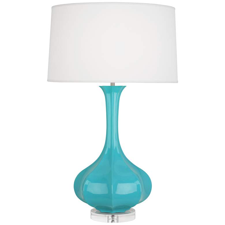 Image 1 Robert Abbey Ceramic Egg Blue Pike Table Lamp