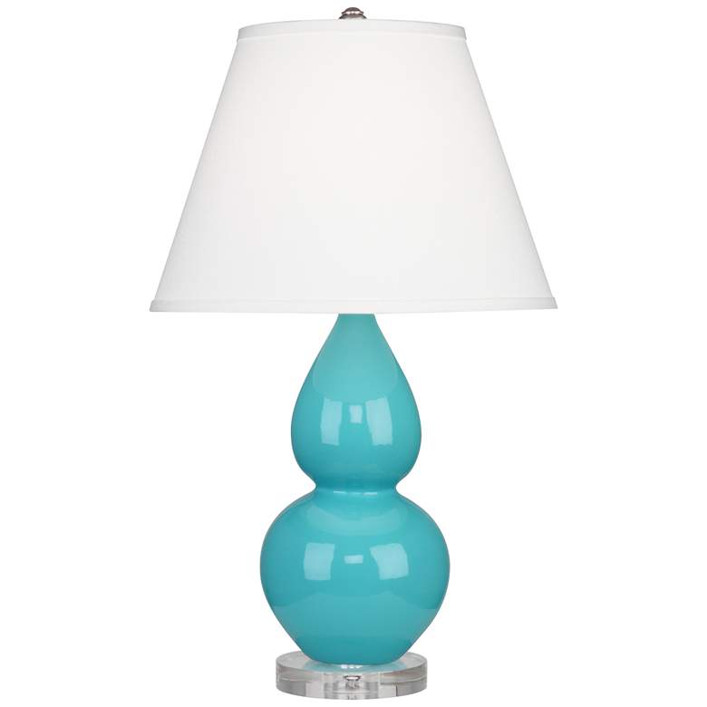 Image 1 Robert Abbey Ceramic Egg Blue Small Double Gourd Accent Lamp Lucite Base