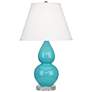 Robert Abbey Ceramic Egg Blue Small Double Gourd Accent Lamp Lucite Base