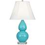 Robert Abbey Ceramic Egg Blue Small Double Gourd Accent Lamp