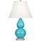 Robert Abbey Ceramic Egg Blue Small Double Gourd Accent Lamp