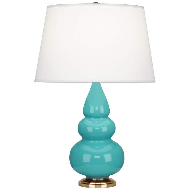 Image 1 Robert Abbey Ceramic Egg Blue Small Triple Gourd Accent Lamp