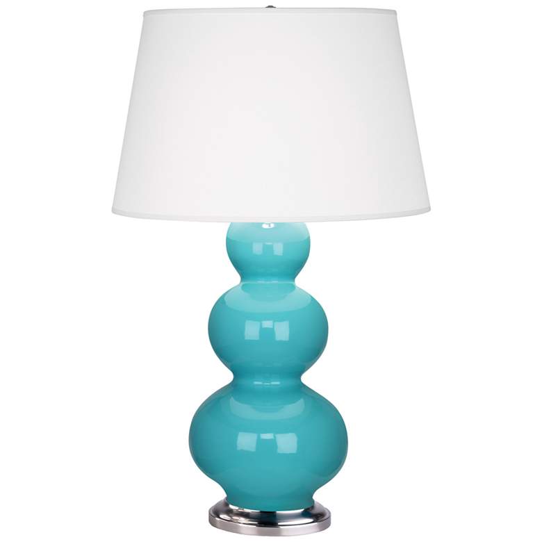 Image 1 Robert Abbey Ceramic Egg Blue Triple Gourd Table Lamp