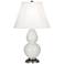 Robert Abbey Ceramic Lily Small Double Gourd Accent Lamp Ant Silver