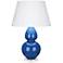 Robert Abbey Ceramic Marine Double Gourd Table Lamp Lucite Base