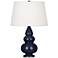 Robert Abbey Ceramic Midnight Small Triple Gourd Accent Lamp