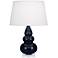 Robert Abbey Ceramic Midnight Small Triple Gourd Accent Lamp