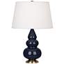 Robert Abbey Ceramic Midnight Small Triple Gourd Accent Lamp
