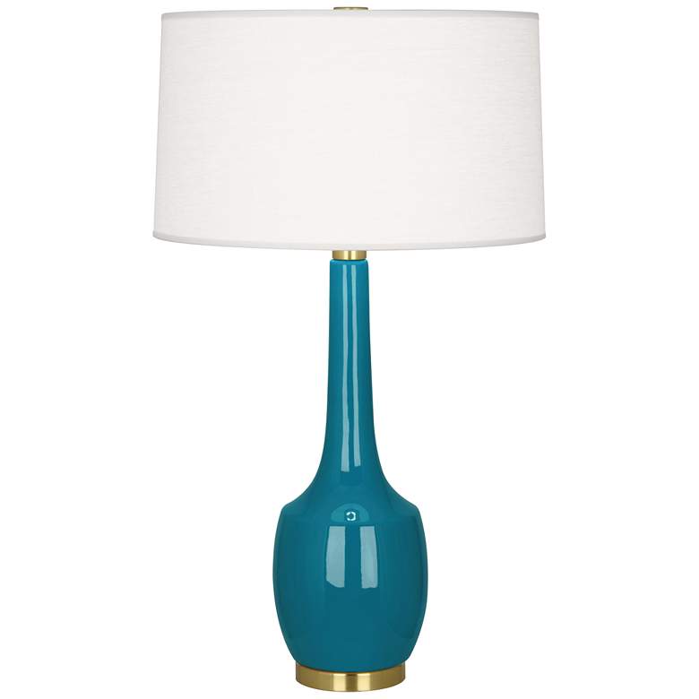 Image 1 Robert Abbey Ceramic Peacock Delilah Table Lamp