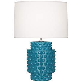 Image1 of Robert Abbey Ceramic Peacock Dolly Accent Lamp