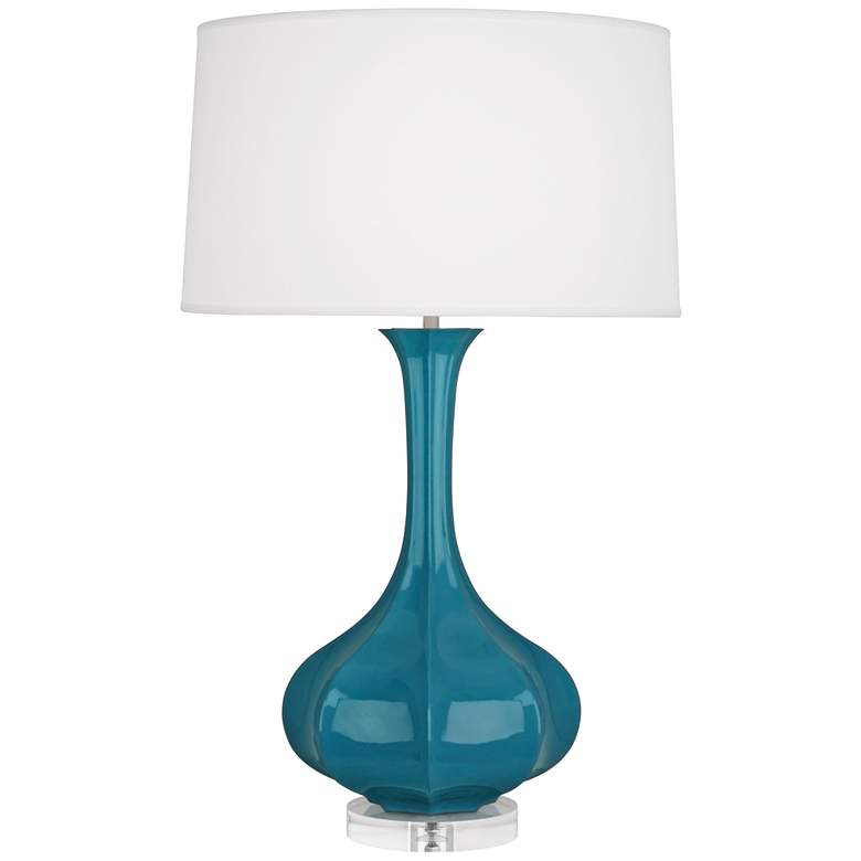 Image 1 Robert Abbey Ceramic Peacock Pike Table Lamp