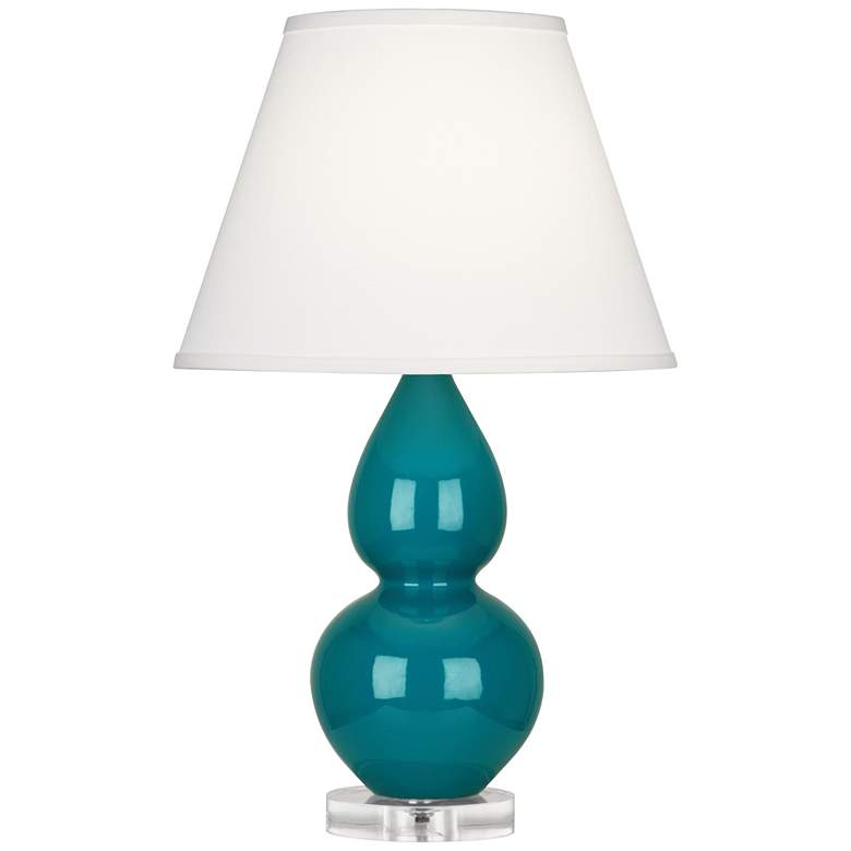 Image 1 Robert Abbey Ceramic Peacock Small Double Gourd Accent Lamp Lucite Base