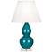 Robert Abbey Ceramic Peacock Small Double Gourd Accent Lamp