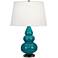 Robert Abbey Ceramic Peacock Small Triple Gourd Accent Lamp