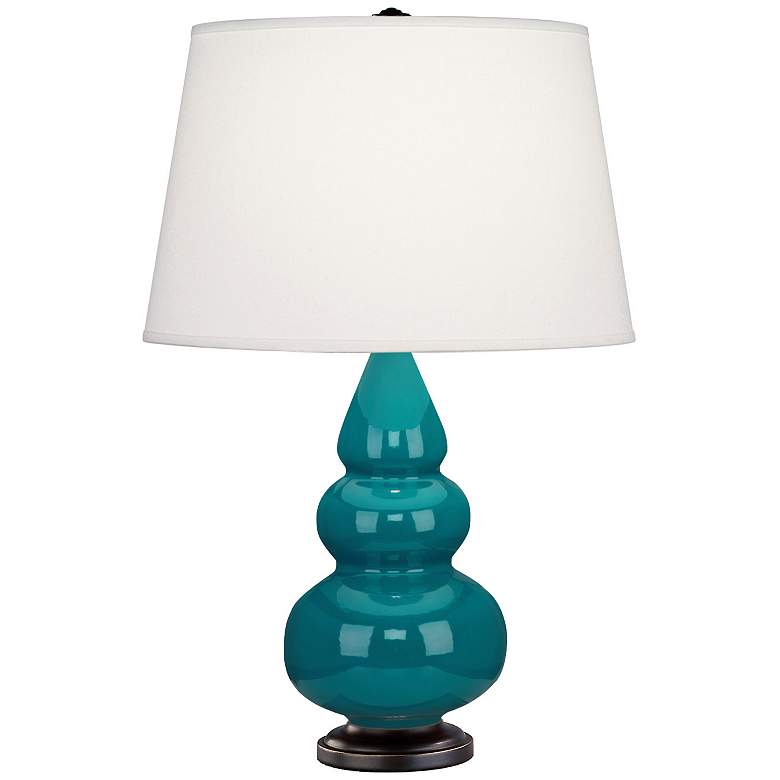 Image 1 Robert Abbey Ceramic Peacock Small Triple Gourd Accent Lamp