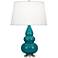 Robert Abbey Ceramic Peacock Small Triple Gourd Accent Lamp