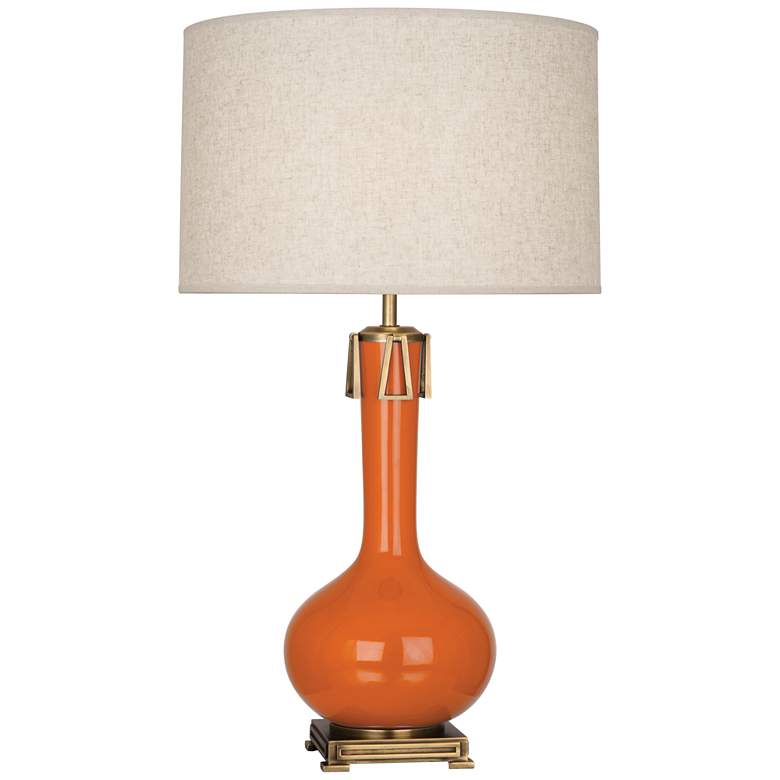 Image 1 Robert Abbey Ceramic Pumpkin Athena Table Lamp Brass Basea