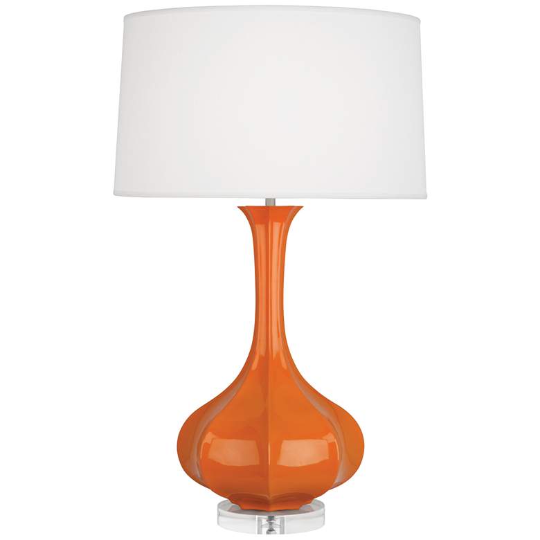 Image 1 Robert Abbey Ceramic Pumpkin Pike Table Lamp Brass Base