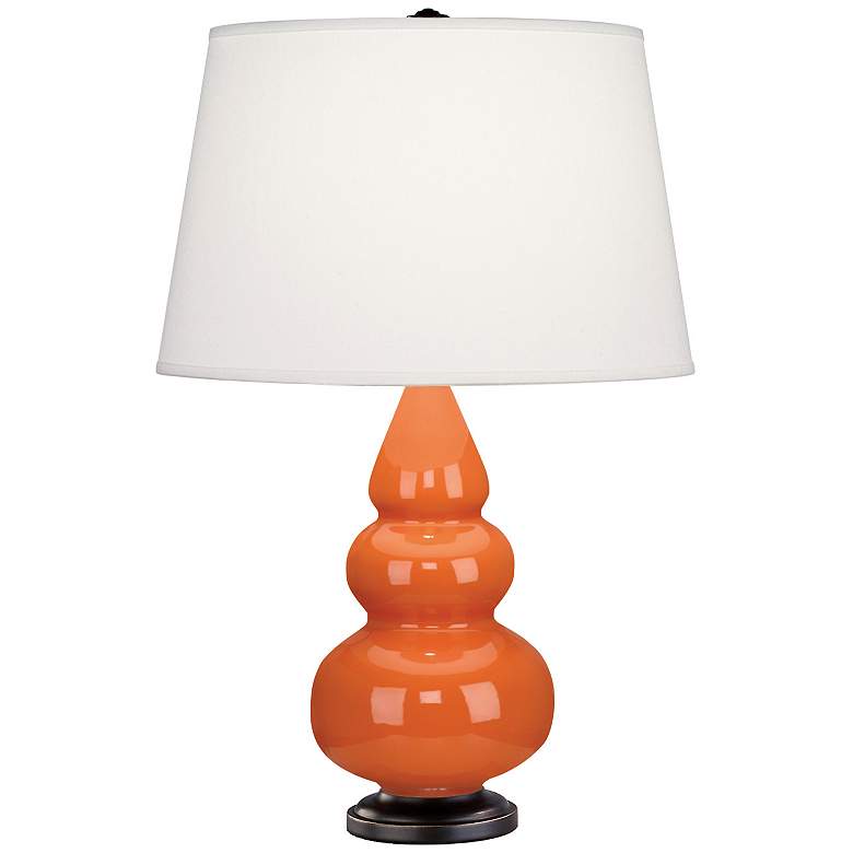 Image 1 Robert Abbey Ceramic Pumpkin Small Triple Gourd Accent Lamp
