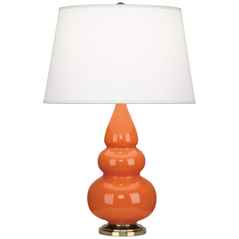 Image 1 Robert Abbey Ceramic Pumpkin Small Triple Gourd Accent Lamp