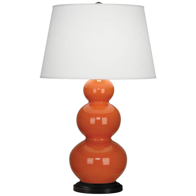 Image 1 Robert Abbey Ceramic Pumpkin Triple Gourd Table Lamp Bronze Base