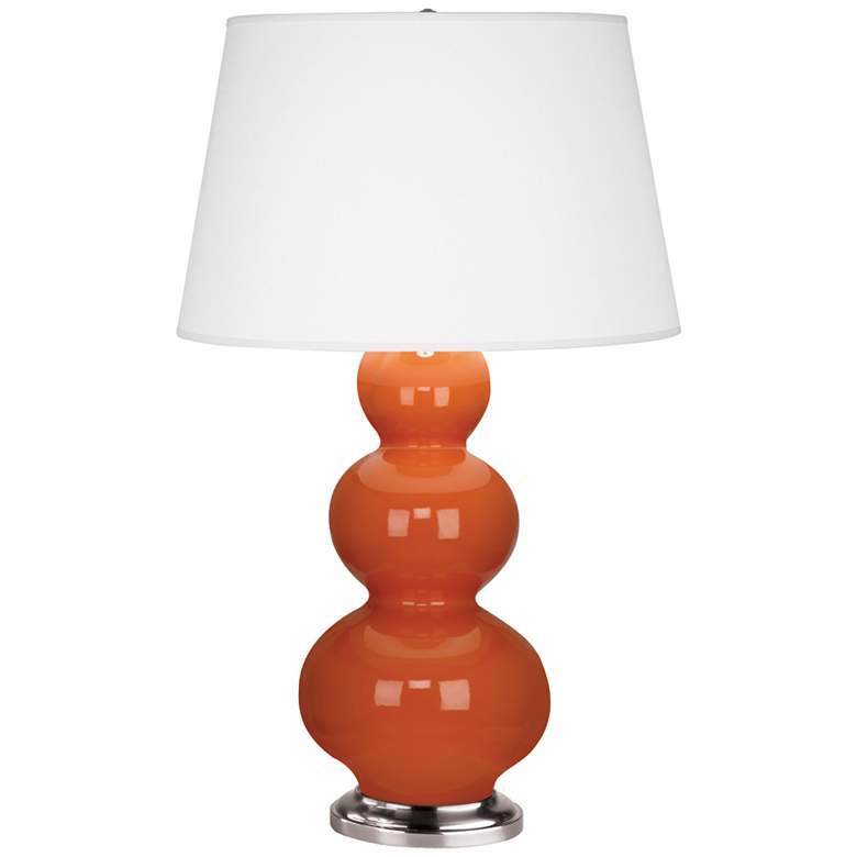 Image 1 Robert Abbey Ceramic Pumpkin Triple Gourd Table Lamp