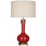 Robert Abbey Ceramic Ruby Red Athena Table Lamp Lucite Base