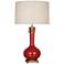 Robert Abbey Ceramic Ruby Red Athena Table Lamp Lucite Base