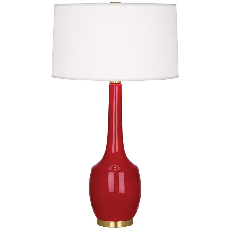 Image 1 Robert Abbey Ceramic Ruby Red Delilah Table Lamp