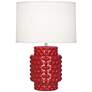 Robert Abbey Ceramic Ruby Red Dolly Accent Lamp