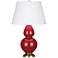 Robert Abbey Ceramic Ruby Red Double Gourd Table Lamp
