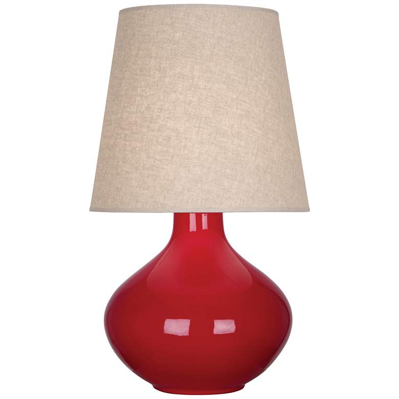 Image 1 Robert Abbey Ceramic Ruby Red June Table Lamp