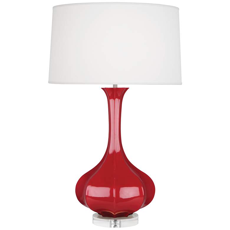 Image 1 Robert Abbey Ceramic Ruby Red Pike Table Lamp