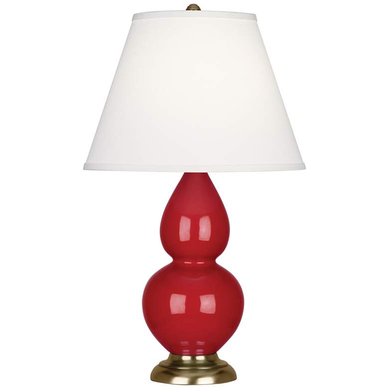 Image 1 Robert Abbey Ceramic Ruby Red Small Double Gourd Accent Lamp