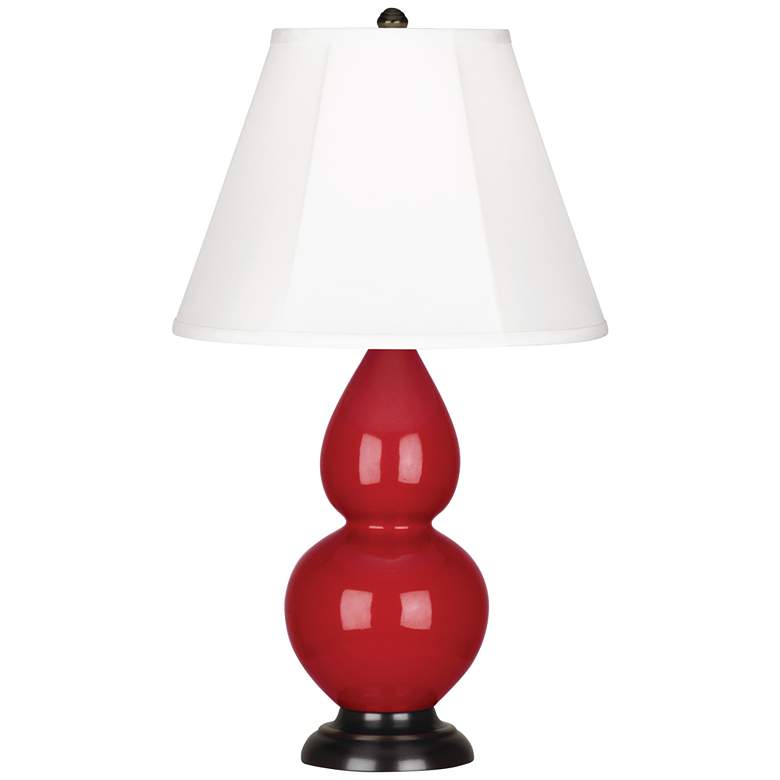 Image 1 Robert Abbey Ceramic Ruby Red Small Double Gourd Accent Lamp