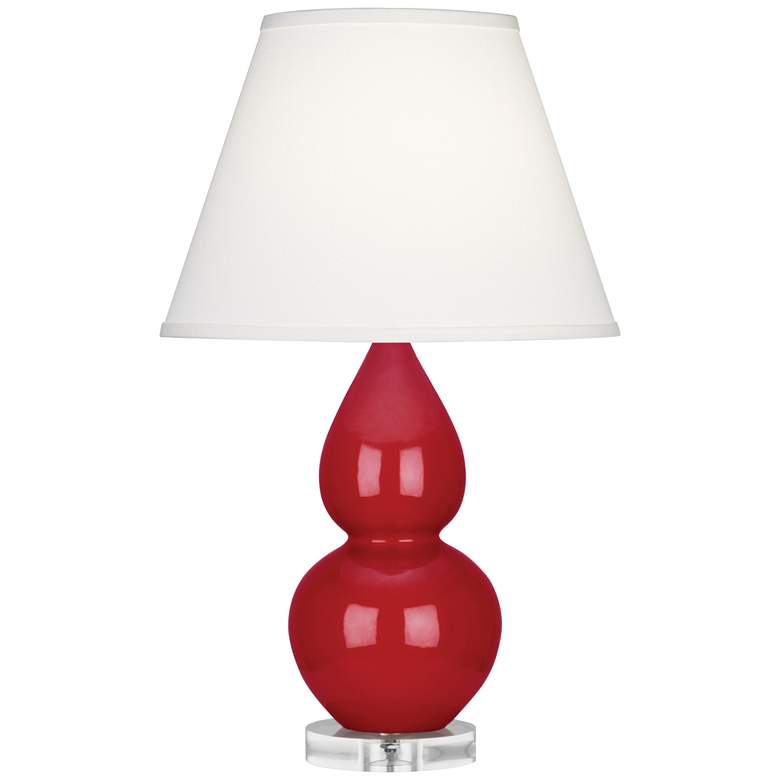 Image 1 Robert Abbey Ceramic Ruby Red Small Double Gourd Accent Lamp