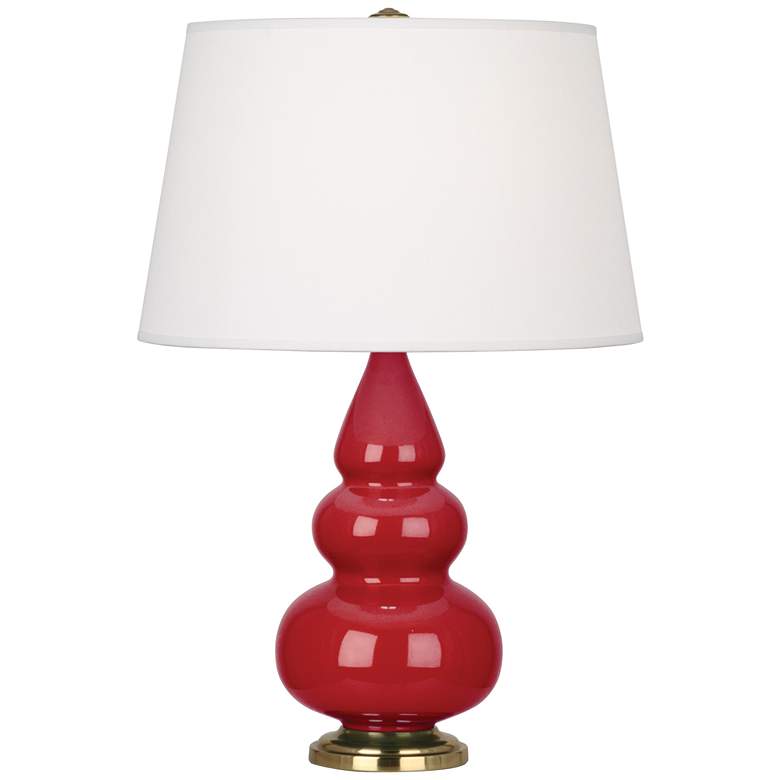 Image 1 Robert Abbey Ceramic Ruby Red Small Triple Gourd Accent Lamp