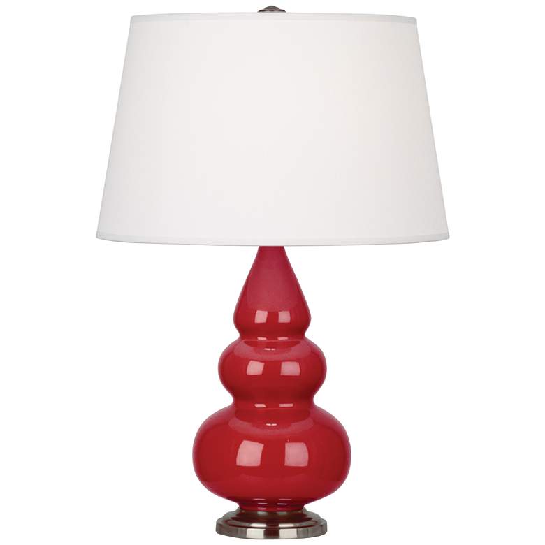 Image 1 Robert Abbey Ceramic Ruby Red Small Triple Gourd Accent Lamp