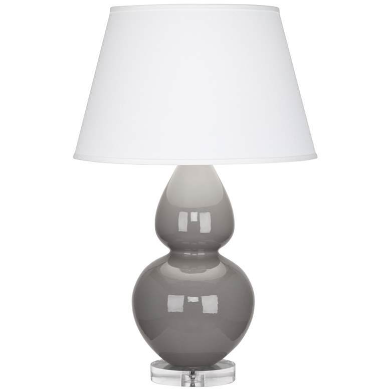 Image 1 Robert Abbey Ceramic Smokey Taupe Double Gourd Table Lamp